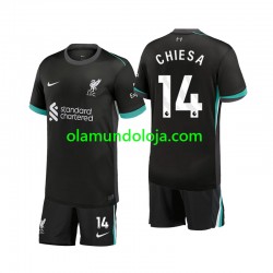 Camisola Liverpool Chiesa 14 Criança Equipamento Segundo 2024-2025 Manga Curta
